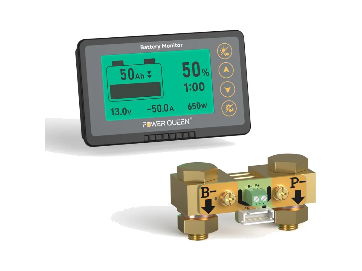 Power Queen 500A battery monitor with shunt